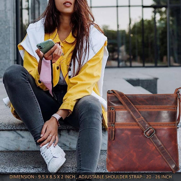 Greenwood Leather - Leather Crossbody Purse - Sandel GWPS