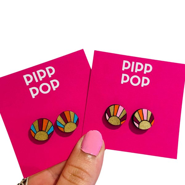 Earrings - Setting Sun Studs - Select Colour PPSS