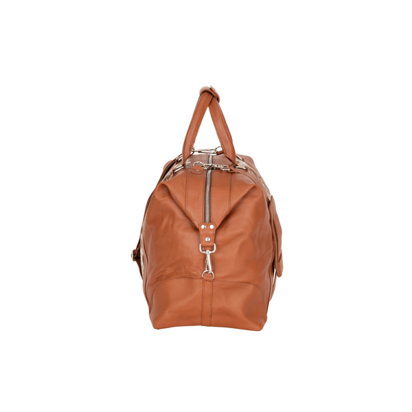 Greenwood Leather - Outback Hair-On Duffle – Tan Leather & Cowhide Travel Bag GLC