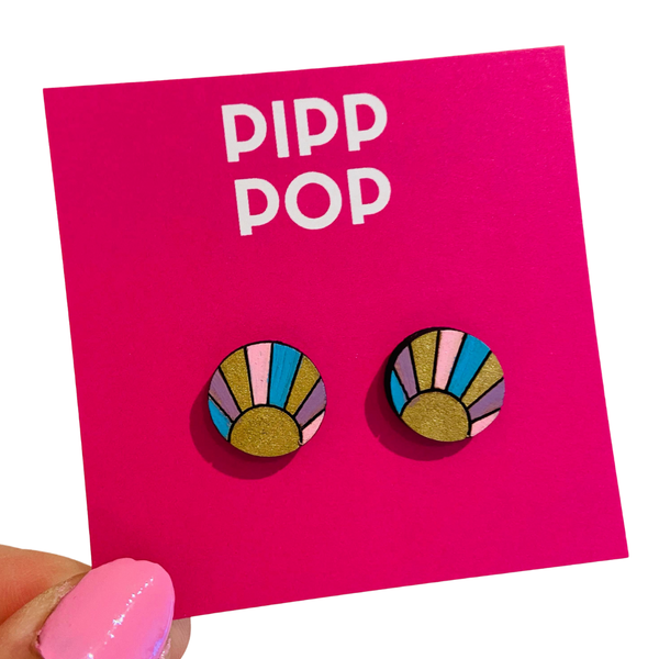 Earrings - Setting Sun Studs - Select Colour PPSS