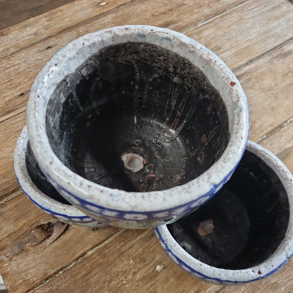 REDUCED WAS $25 Planter - curve blue small PCCS ♧