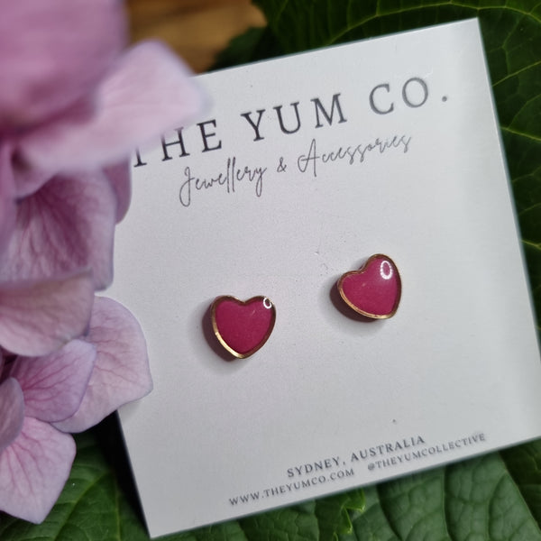 Earrings - The Yum Co. Pink Heart YPH ...