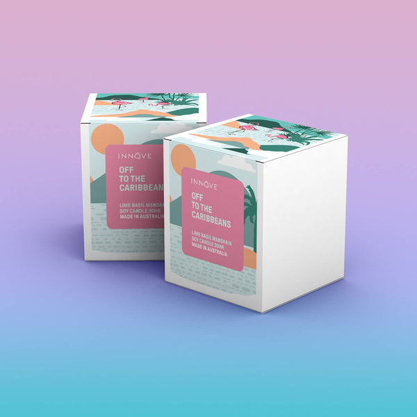 Candle - Off To The Caribbeans Soy Candle - Lime Basil Mandarin CLBM