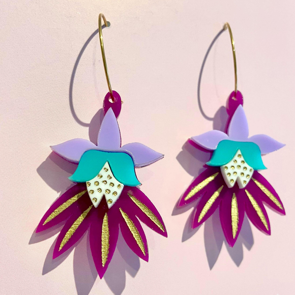 Earrings - Dancing Blooms Statement Dangles PPDB