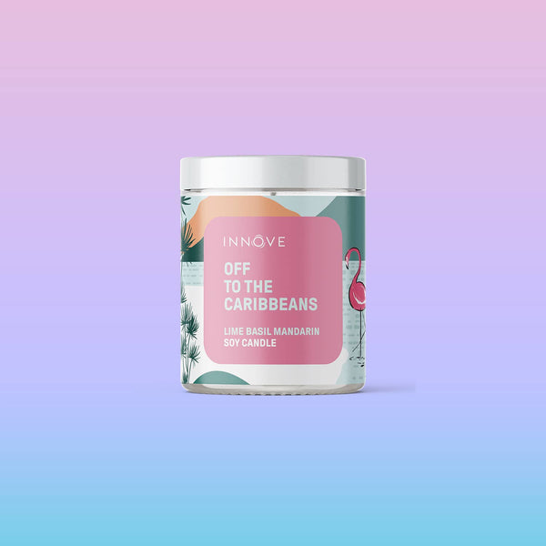 Candle - Off To The Caribbeans Soy Candle - Lime Basil Mandarin CLBM
