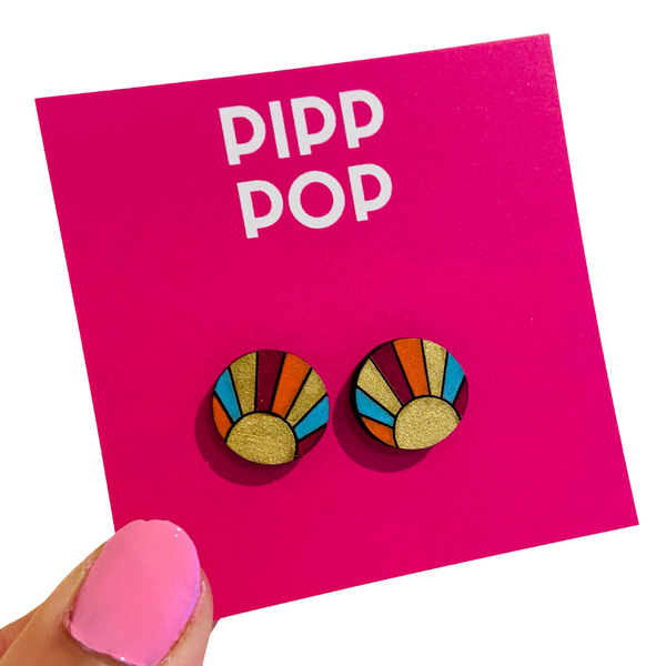 Earrings - Setting Sun Studs - Select Colour PPSS