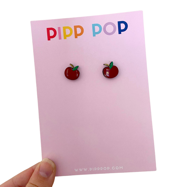 Earrings - Teacher Apple Stud Earrings PTAS
