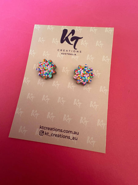 Earrings - Strawberry Confetti flower bloom KTFB