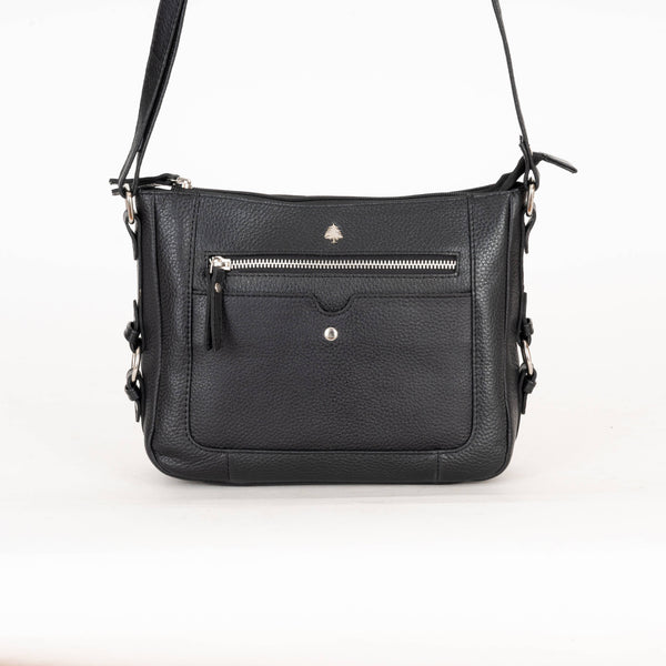 Greenwood Leather - Harper Compact Leather Crossbody Bag – Classic Black GLB