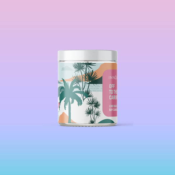 Candle - Off To The Caribbeans Soy Candle - Lime Basil Mandarin CLBM