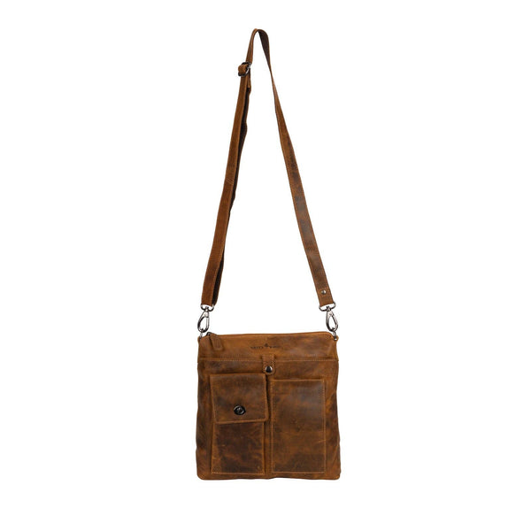 Greenwood - Leather Shoulder Bag Tauranga - Camel CXD
