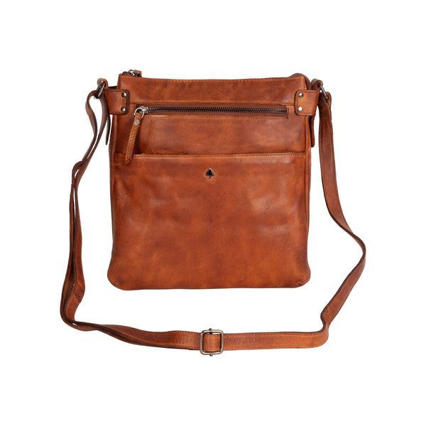 Greenwood Leather - Leather Shoulder Bag Robbie Cognac GLRC