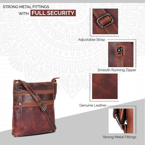 Greenwood Leather - Leather Crossbody Purse - Sandel GWPS