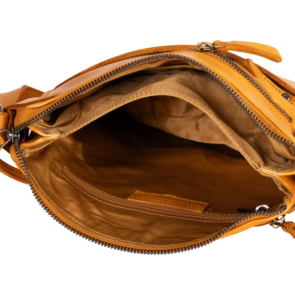 Greenwood Leather - Leather Shoulder Bag Robbie Yellow GLY