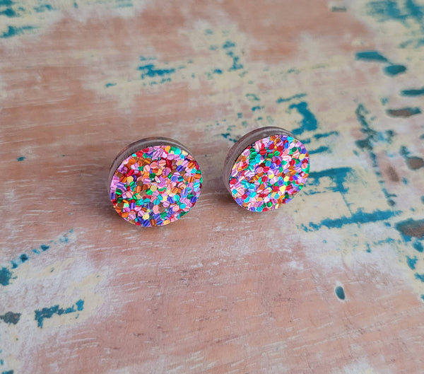 Earrings - Confetti delight Acrylic Round stud earrings SSE