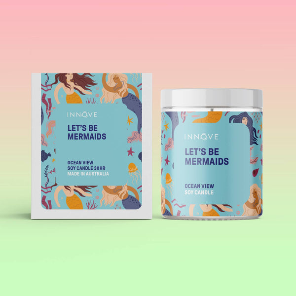 Candles - Let's Be Mermaids Soy Candle - Ocean View Fragrance CLM