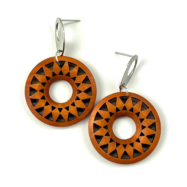 Earrings - Timber Sun Pendant Drops | Statement Earrings SBT