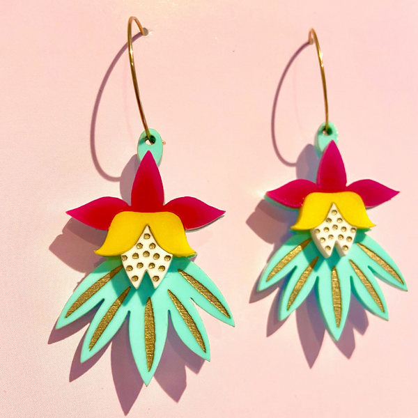 Earrings - Dancing Blooms Statement Dangles PPDB