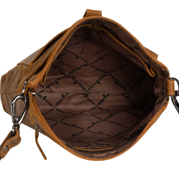 Greenwood - Leather Shoulder Bag Tauranga - Camel CXD