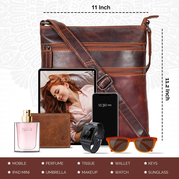 Greenwood Leather - Leather Crossbody Purse - Sandel GWPS