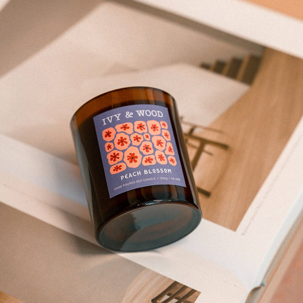IVY & WOOD Peach Blossom Scented Candle WPB