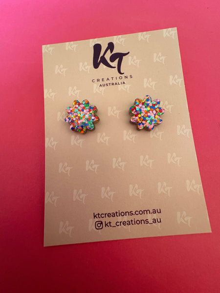 Earrings - Strawberry Confetti flower bloom KTFB