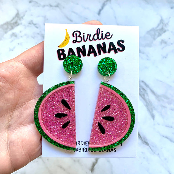 Earrings- Glitter Watermelon Earrings GWE .