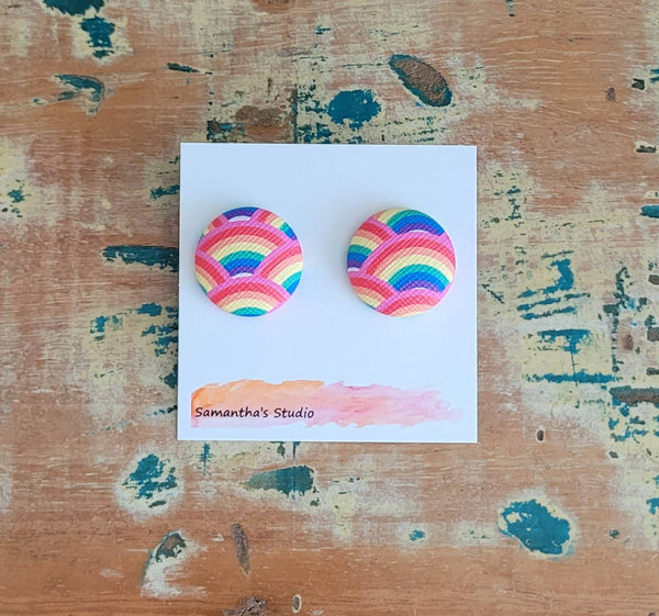 Earrings Rainbow Button stud earrings SSR