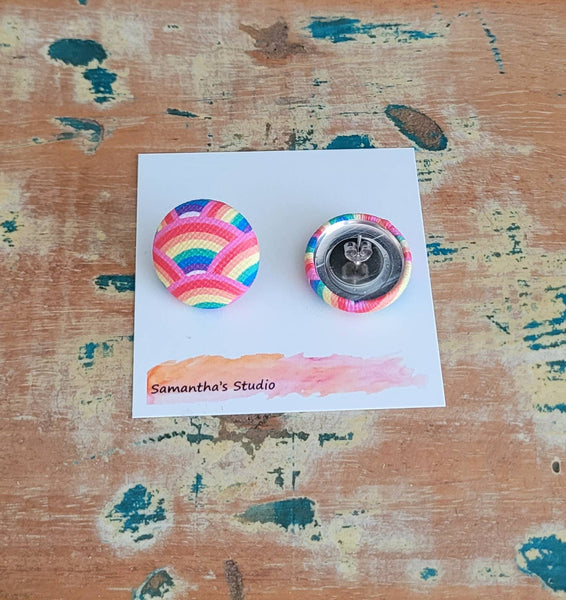 Earrings Rainbow Button stud earrings SSR