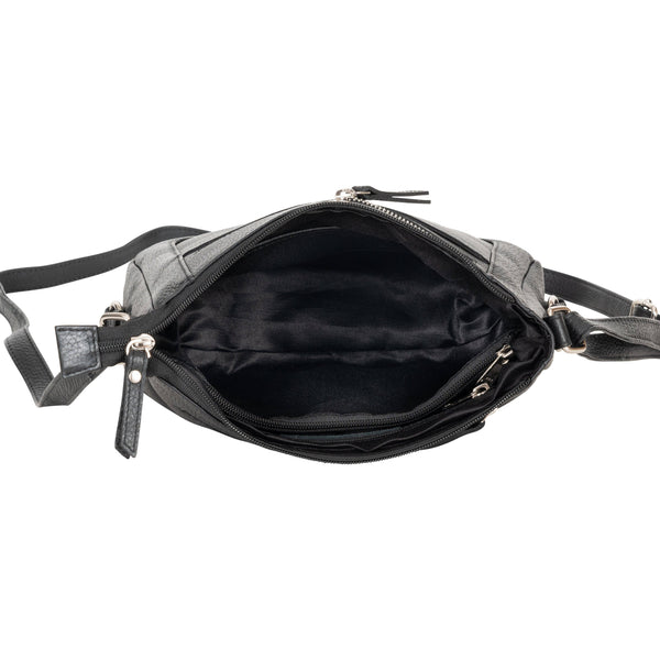 Greenwood Leather - Harper Compact Leather Crossbody Bag – Classic Black GLB