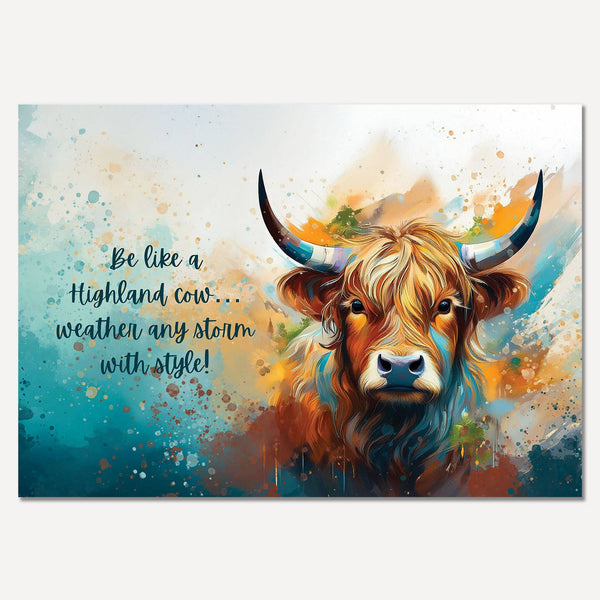 Highland Cow 16oz Skinny Stainless Steel Tumbler
