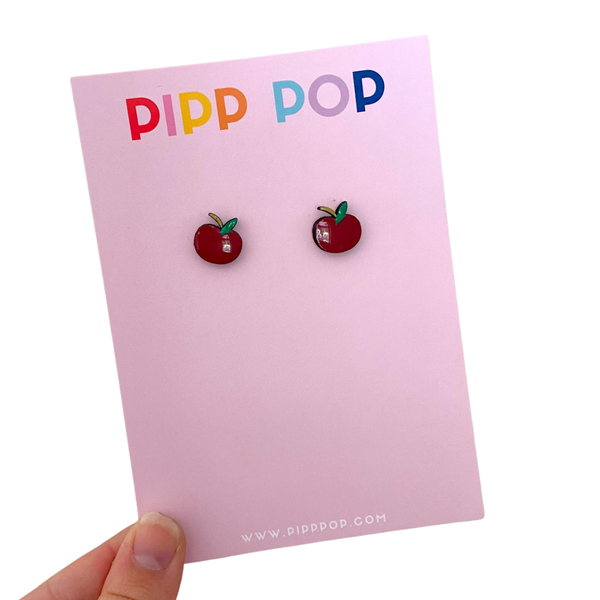 Earrings - Teacher Apple Stud Earrings PTAS