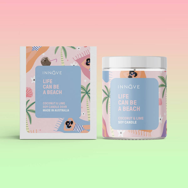 Candle - Life Can Be A Beach Candle - Coconut and Lime Fragrance CLCB
