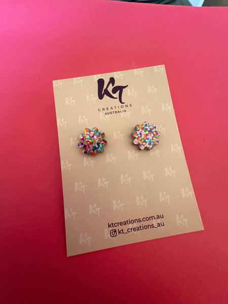 Earrings - Strawberry Confetti flower bloom KTFB