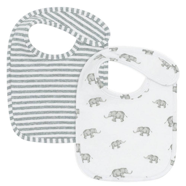 2pk Baby Bib Set - Watercolour Elephant 2025 BWE