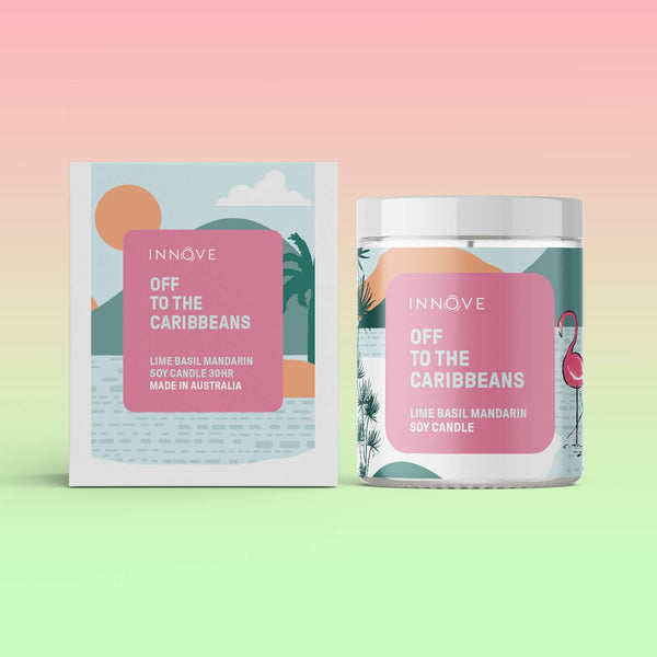 Candle - Off To The Caribbeans Soy Candle - Lime Basil Mandarin CLBM