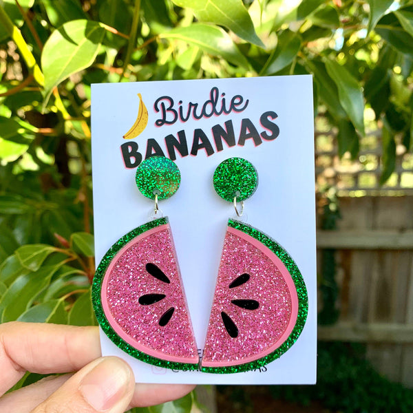 Earrings- Glitter Watermelon Earrings GWE .