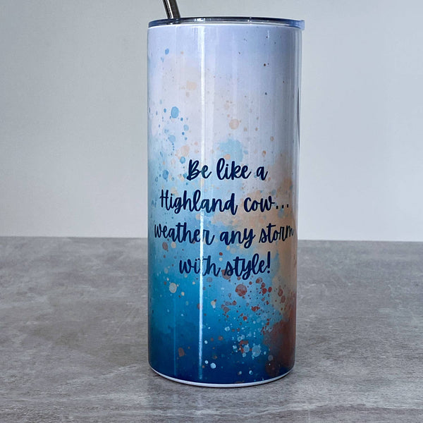 Highland Cow 16oz Skinny Stainless Steel Tumbler