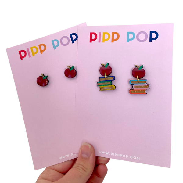 Earrings - Teacher Apple Stud Earrings PTAS