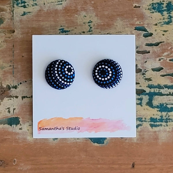 Earrings - Indigenous Australia Button stud earrings, Australian SSIB