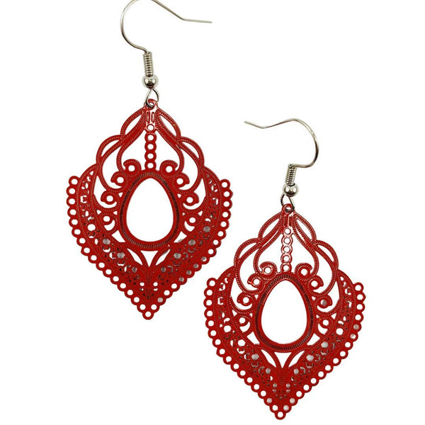 Earrings - Fancy Filigree Drop Earrings SBEF