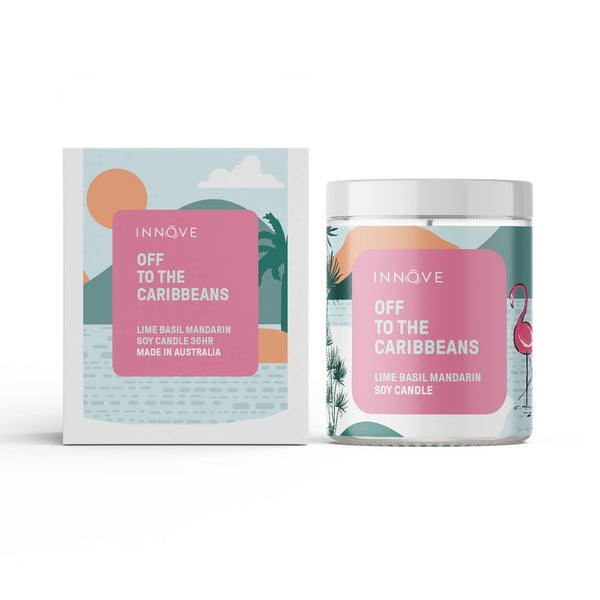 Candle - Off To The Caribbeans Soy Candle - Lime Basil Mandarin CLBM