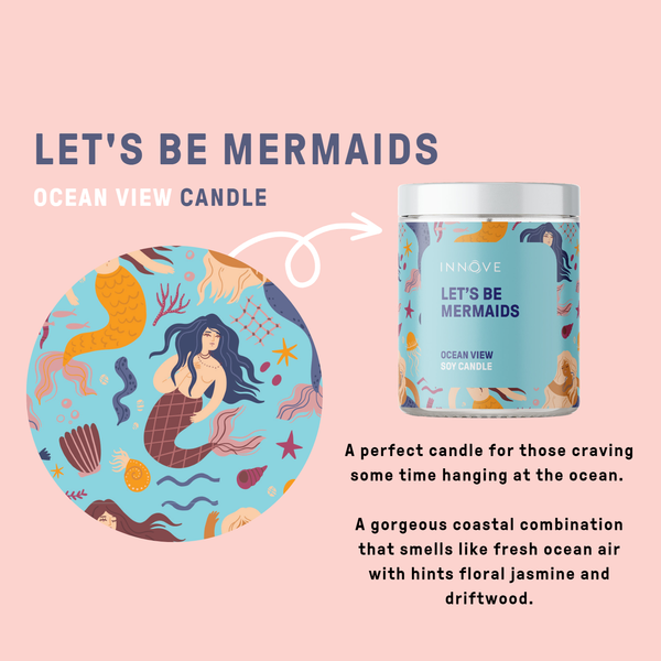 Candles - Let's Be Mermaids Soy Candle - Ocean View Fragrance CLM