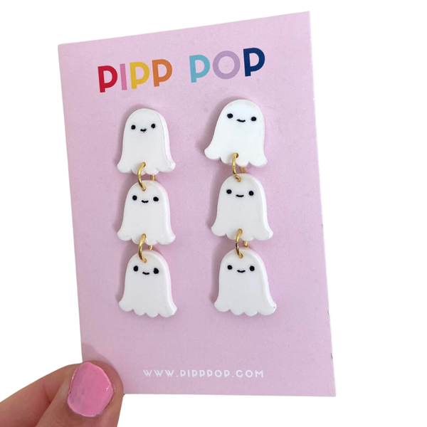 Earrings - Halloween Ghost Dangles PPHD