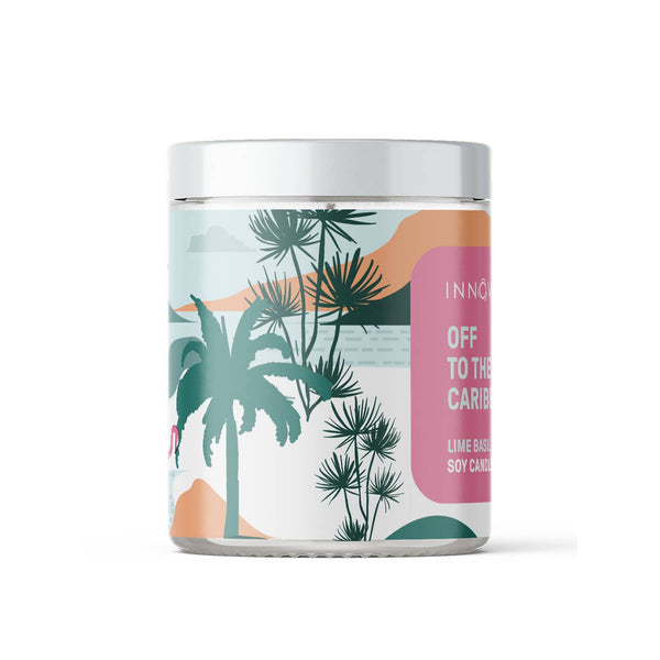 Candle - Off To The Caribbeans Soy Candle - Lime Basil Mandarin CLBM