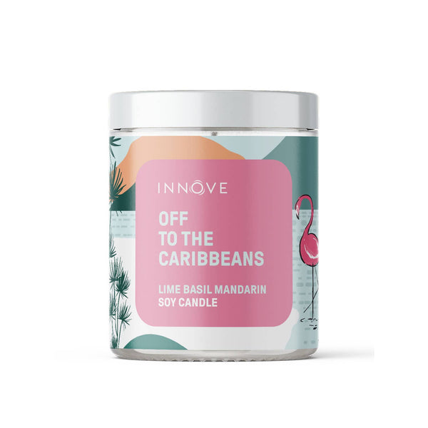 Candle - Off To The Caribbeans Soy Candle - Lime Basil Mandarin CLBM