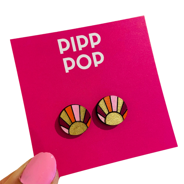 Earrings - Setting Sun Studs - Select Colour PPSS