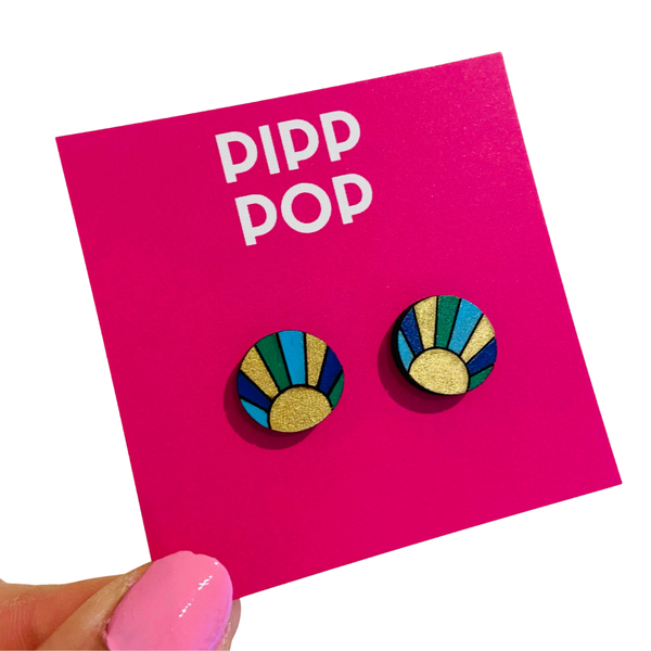 Earrings - Setting Sun Studs - Select Colour PPSS