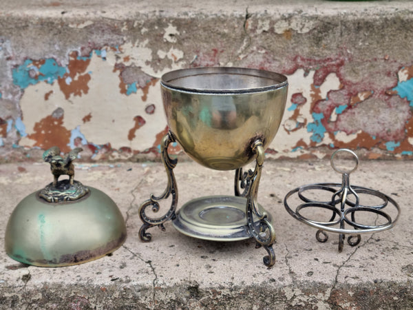 REDUCED WAS $195 Vintage English Silver Plated Egg Holder / Warmer MSEW