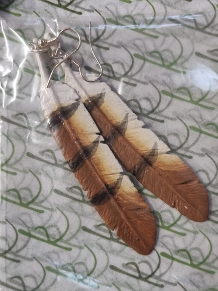 REDUCED WAS $49.95 Feather - Owl Feather Earrings
